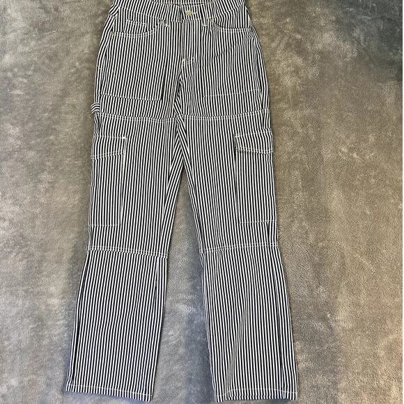 Edikted Stripeout Cargo Pants Women's XS Pinstripe Y2K Streetwear Utility Grunge - Picture 1 of 11